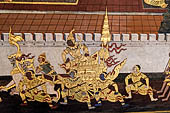 Detail from a mural painting with a 'Ramakien' motif - Thai version of the Indian Ramayana - from the temple complex of the Emerald Buddha, Bangkok (late 18th century) 